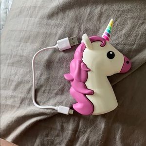 Unicorn power bank w/charger cord